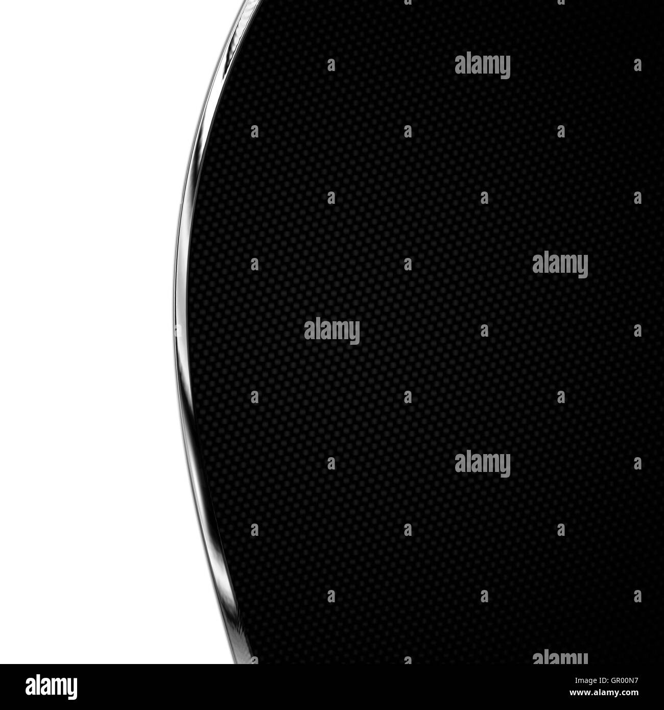 Fibre de carbone noir et chrome métal courbe. châssis arrière-plan. matériel de conception. 3d illustration. Banque D'Images