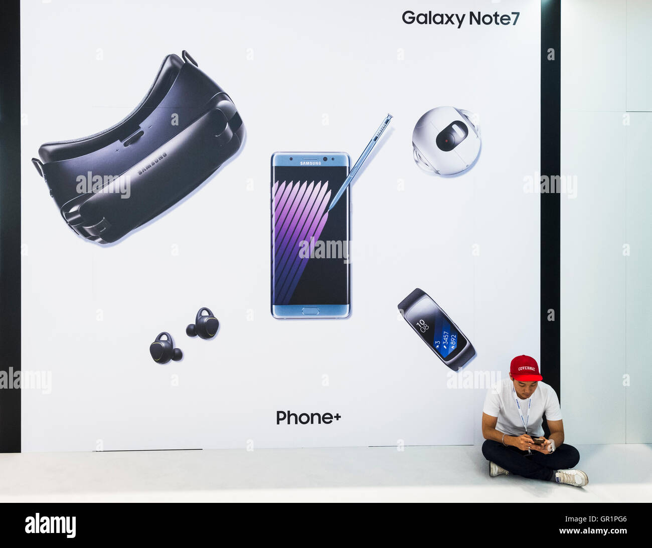 Galaxy Note 7 affichage à Samsung stand à 2016 IFA (Internationale Funkausstellung Berlin), Berlin, Allemagne Banque D'Images