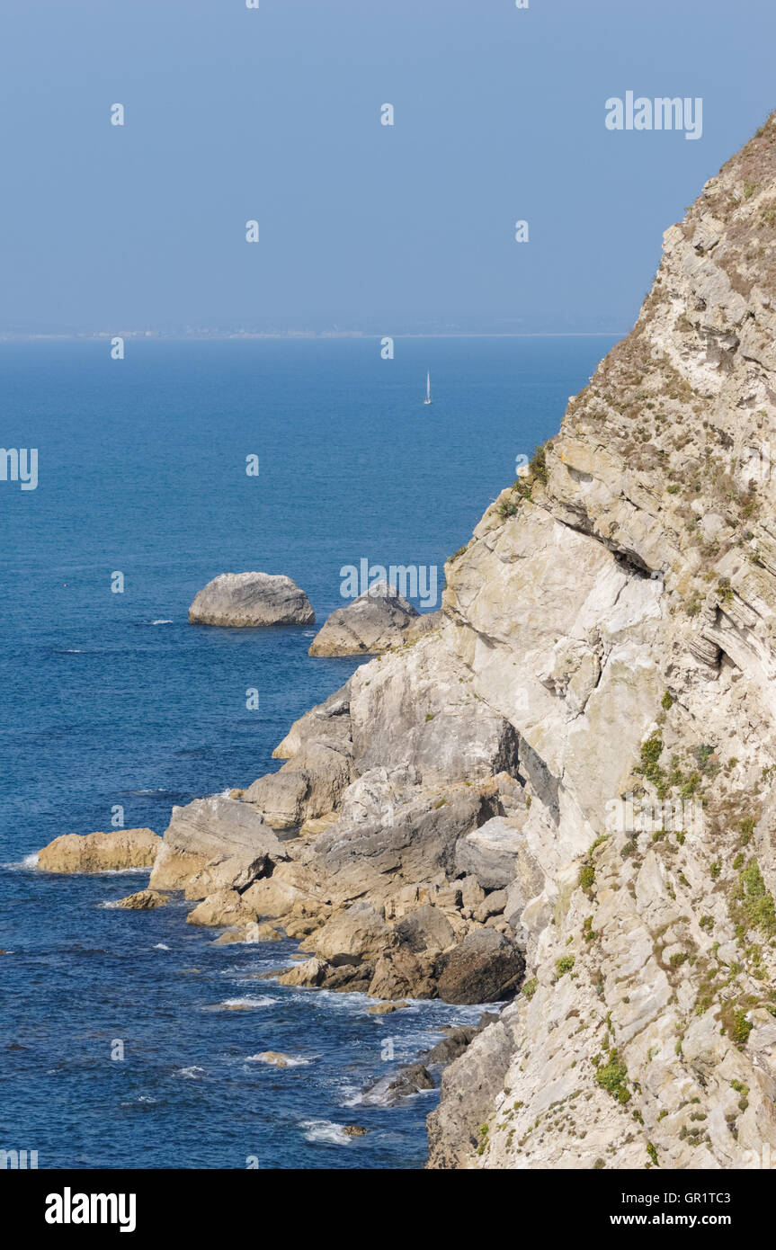 Falaises de calcaire près de Lullworth dans Dorset Angleterre Royaume-Uni Banque D'Images