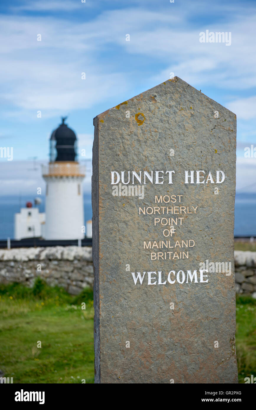 Inscrivez-vous à Dunnett Head en Ecosse, le point le plus au nord sur la Grande-Bretagne Banque D'Images