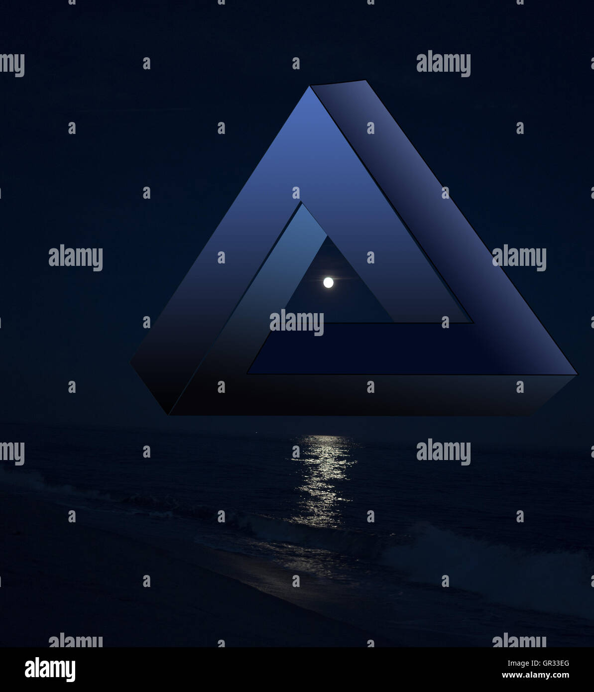 Triangle de Penrose illusion optique Banque D'Images