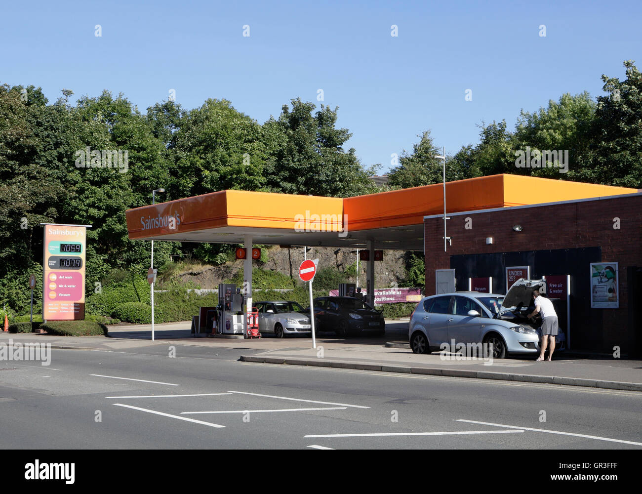 Station de remplissage essence Sainsbury's, UK Banque D'Images