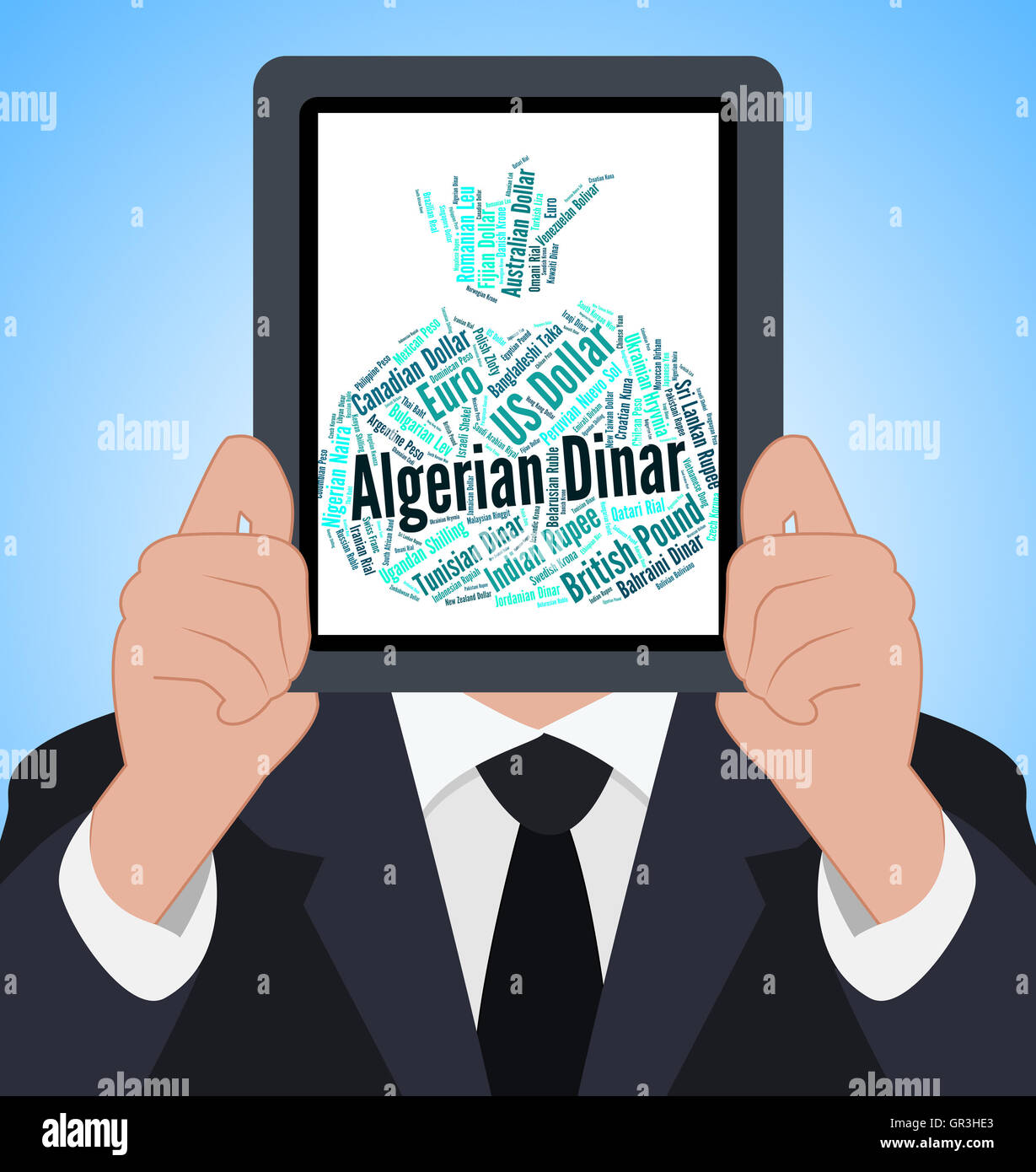 Dinar algérien sens service de change et des billets Banque D'Images
