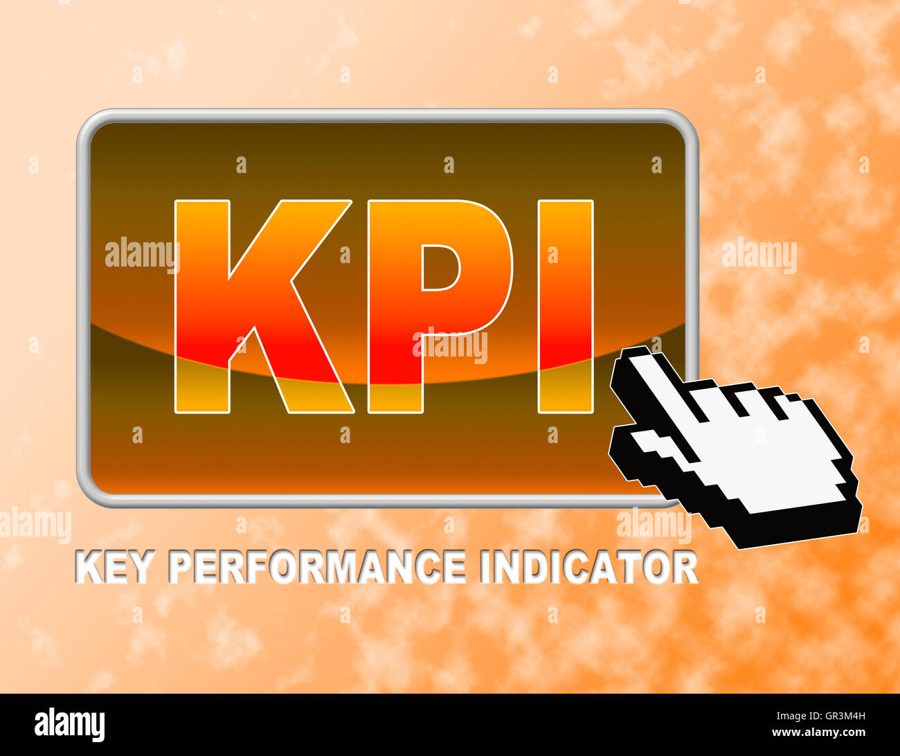 Bouton représentant Kpi Indicateur clé de rendement et des indicateurs de rendement clés Banque D'Images