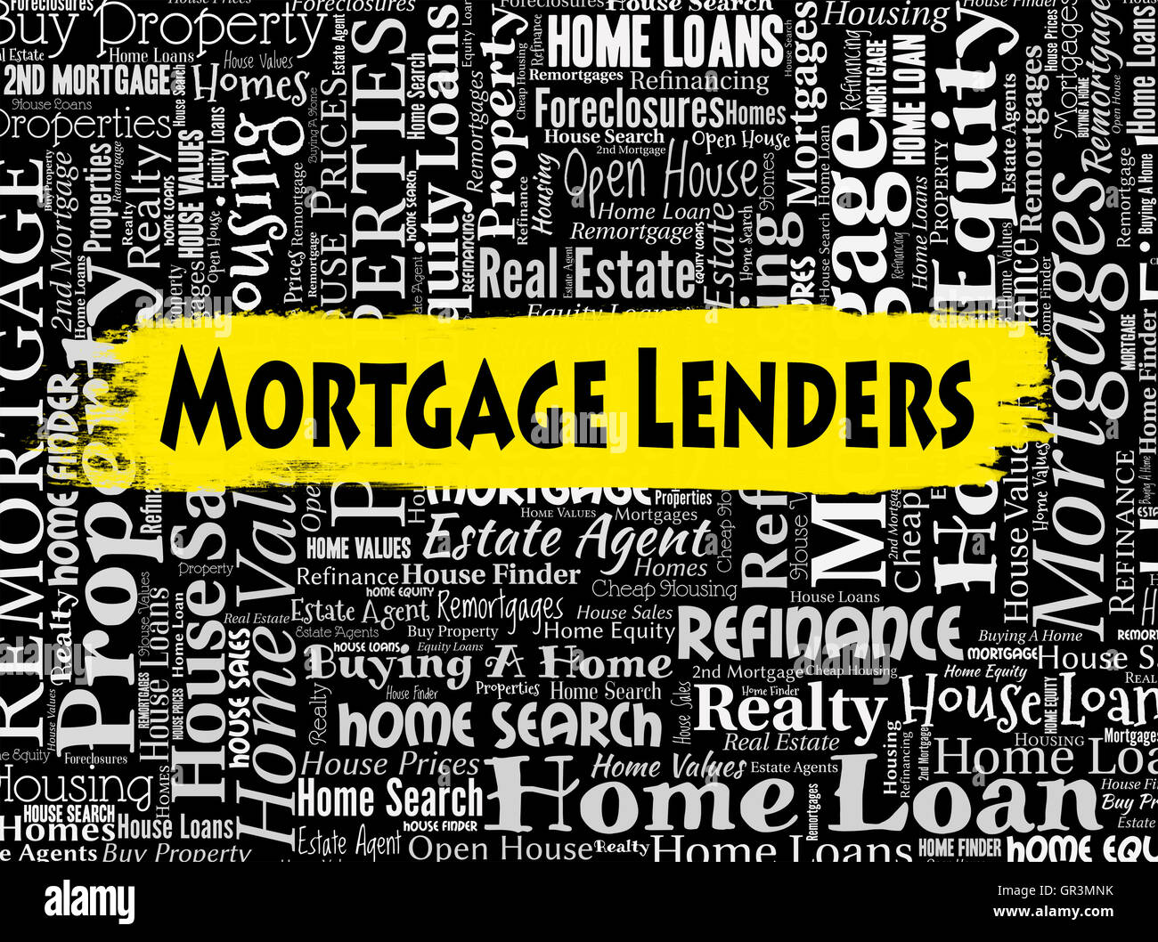Les prêteurs hypothécaires représentant Home et maisons de prêt Banque D'Images