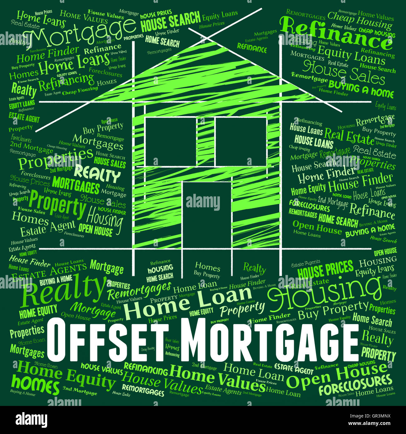 Hypothèques Offset sens prêt à domicile et décalages Banque D'Images