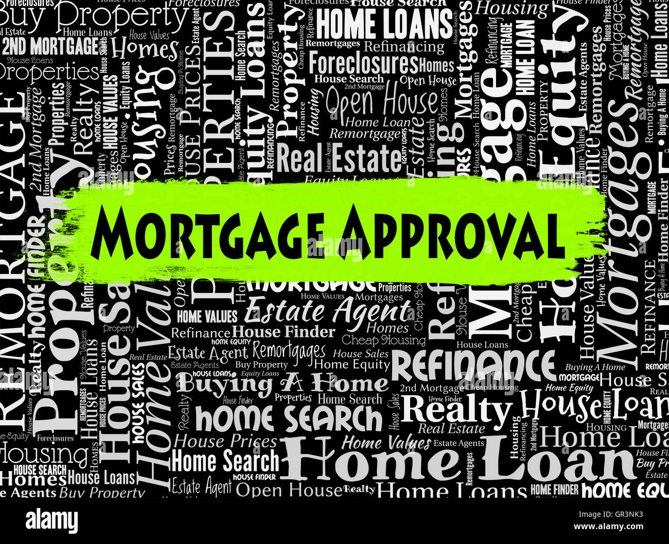 Approbation hypothécaire prêt immobilier et résidence montrant Banque D'Images