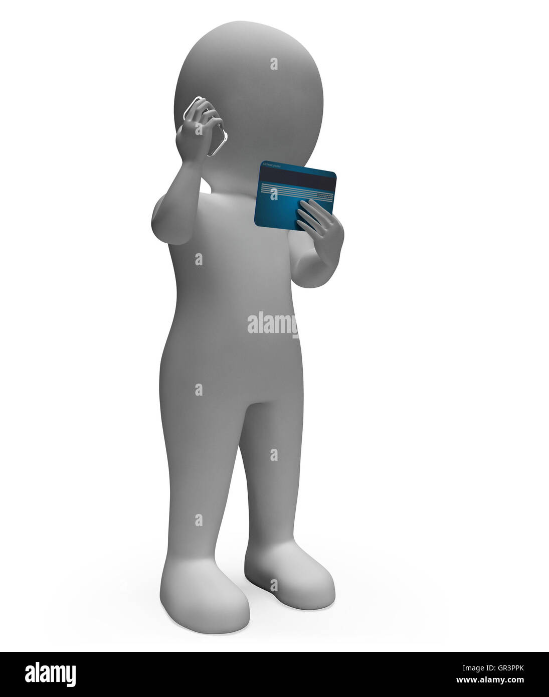 Carte de crédit bancaires et achats sens Rendu 3d mobile Banque D'Images
