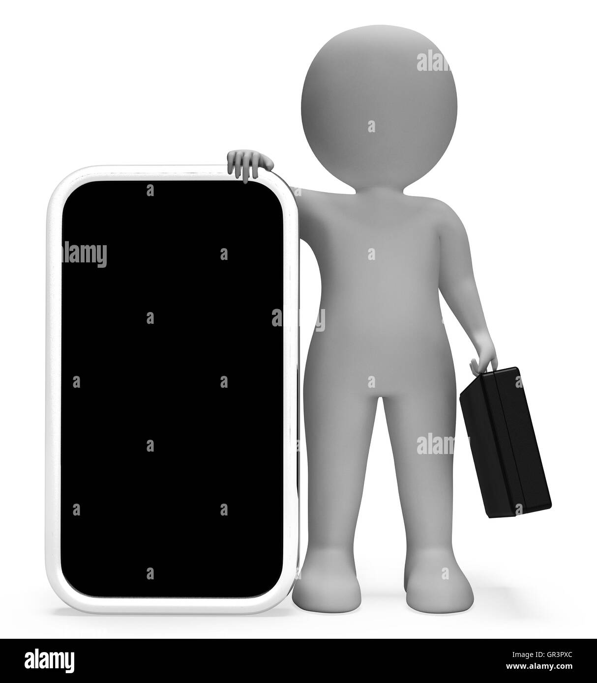 Copyspace Businessman représentant World Wide Web et le site Web de rendu 3D Banque D'Images