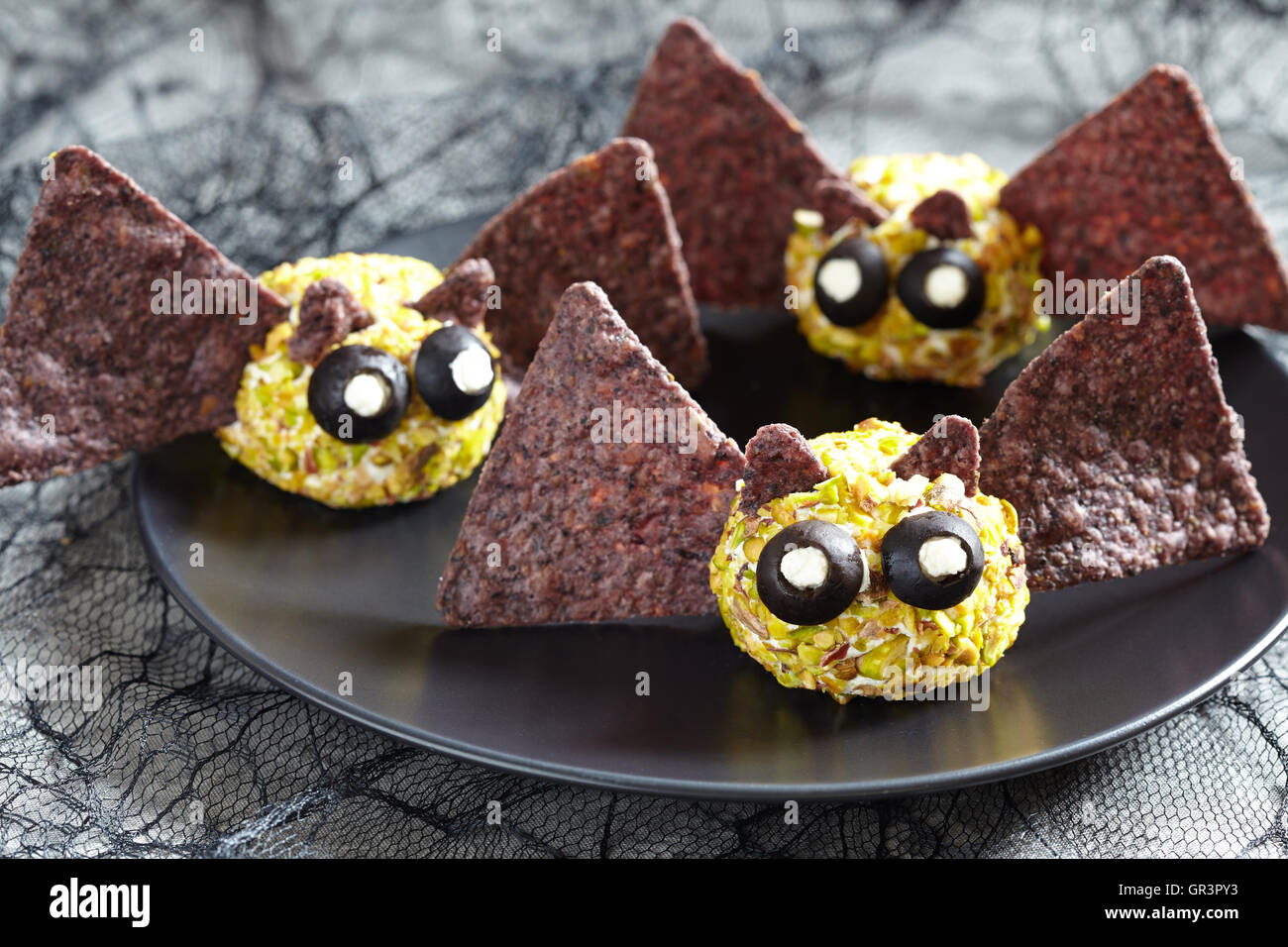 Boule de fromage bat mignon pour Halloween party Banque D'Images