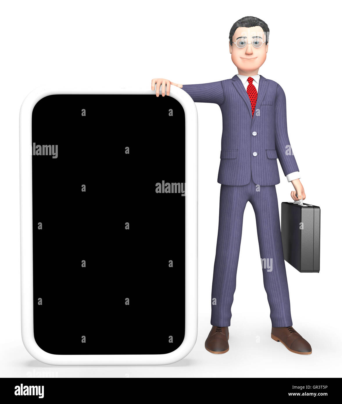 Copyspace en ligne montrant World Wide Web et de personne d'affaires le rendu 3D Banque D'Images