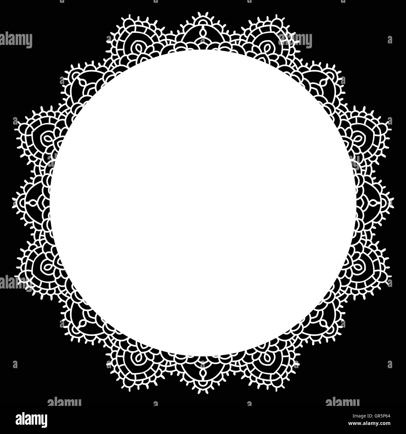 Les dentelles au crochet mandala. Illustration de Vecteur