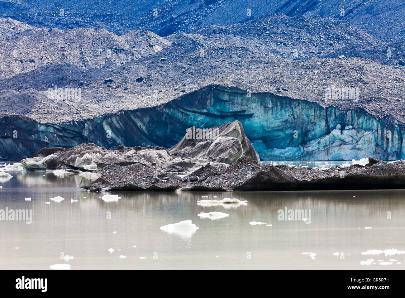 Le lac Glacier Tasman icebergs dans parc Aoraki Mt Cook NP Banque D'Images Le lac Glacier Tasman icebergs dans parc Aoraki Mt Cook NP Banque D'Images