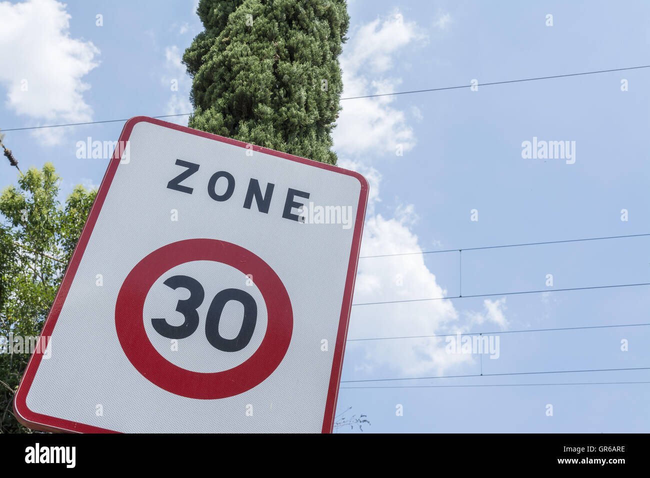 Limite de vitesse 30 Banque D'Images