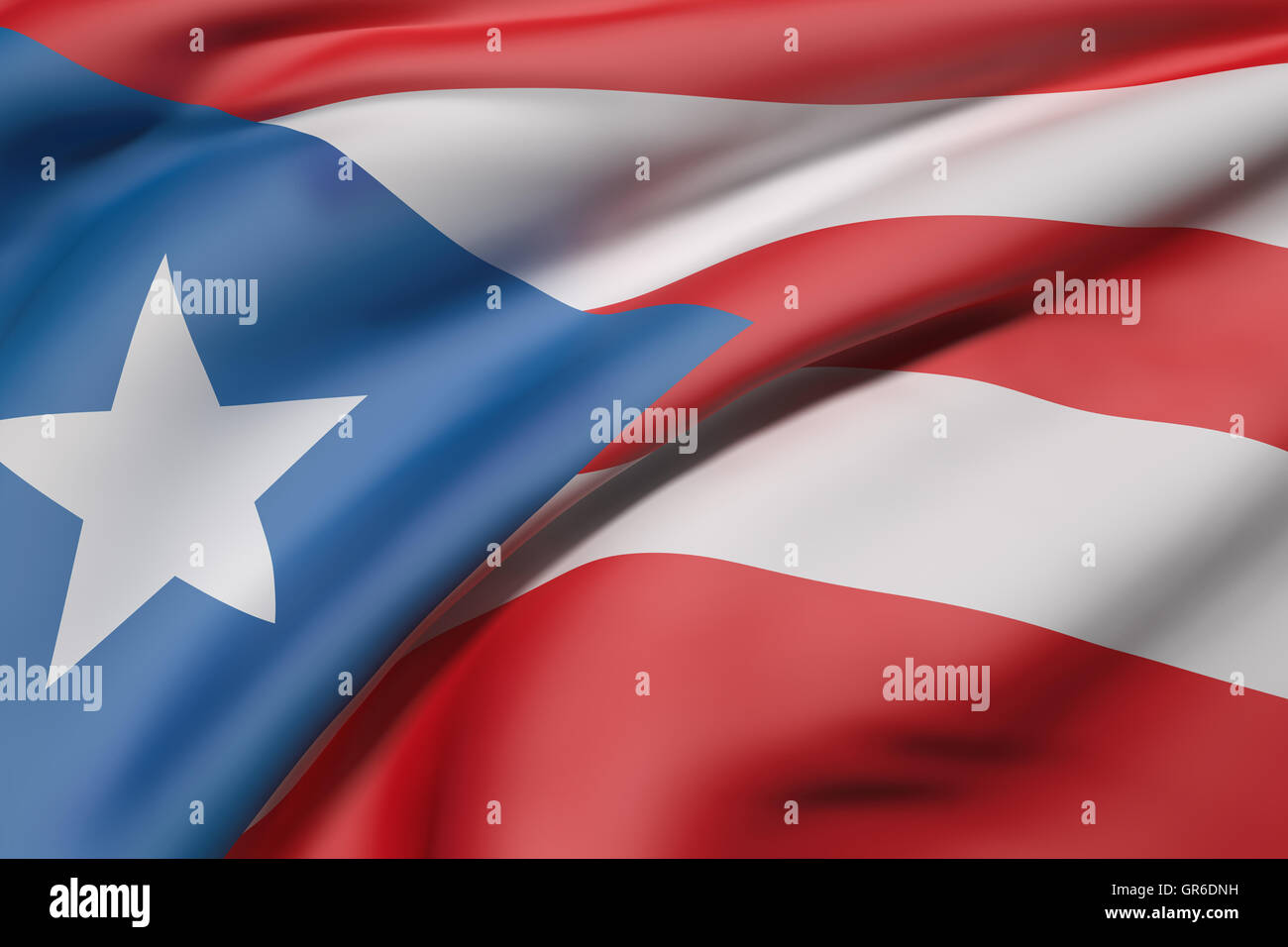 Le rendu 3d du Commonwealth de Porto Rico drapeaux Banque D'Images