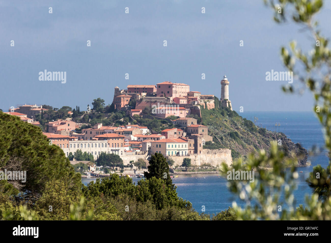Portoferraio, étoiles Fort Forte Stella sur l'île d'Elbe, Toscane, Italie, Europe Banque D'Images