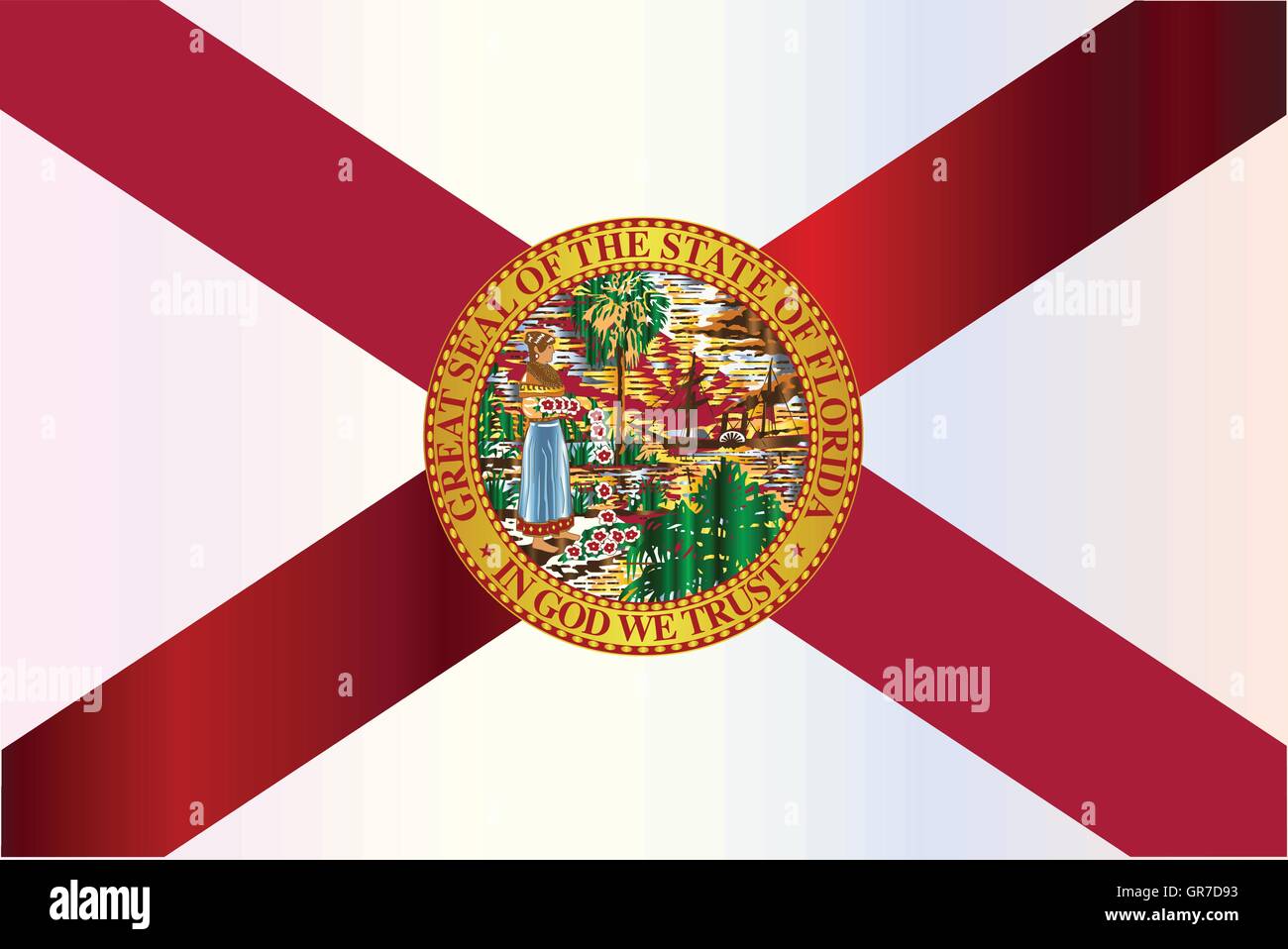 Le drapeau de l'état de Floride USA Illustration de Vecteur Le drapeau de l'état de Floride USA Illustration de Vecteur