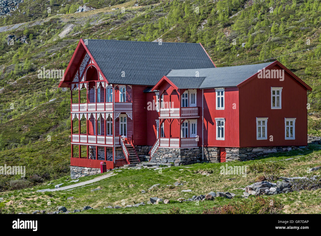 Turtagro est un hôtel Mountaineer Dans Jotunheimengebirge a été construit au 19ème siècle Banque D'Images
