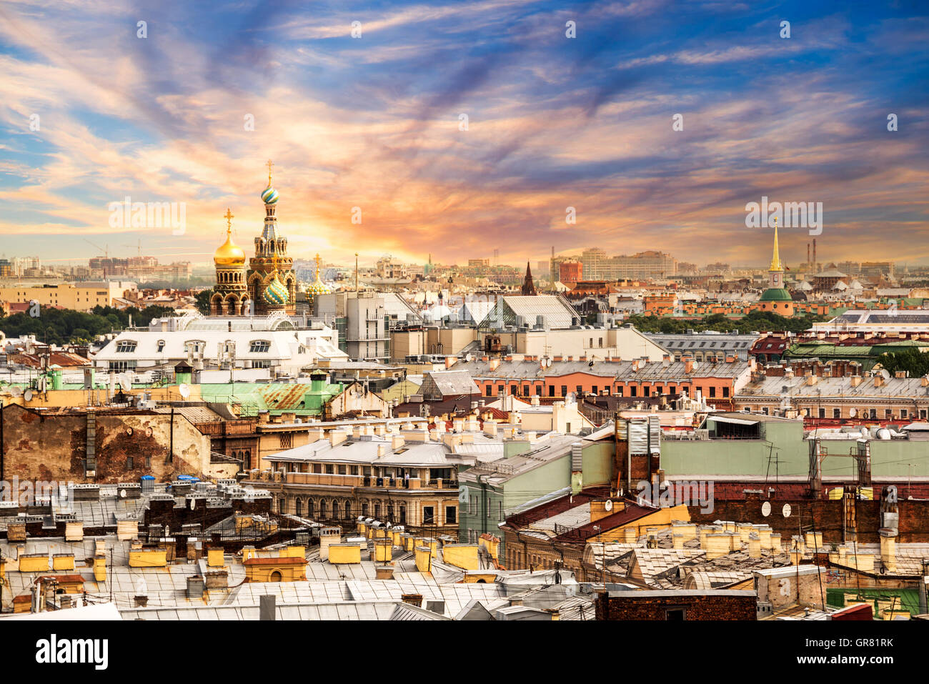 Vue aérienne de St Petersbourg, Russie Banque D'Images