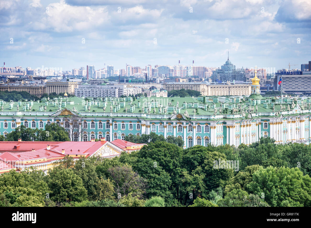 Vue aérienne de l'Ermitage, Saint-Pétersbourg, Russie Banque D'Images