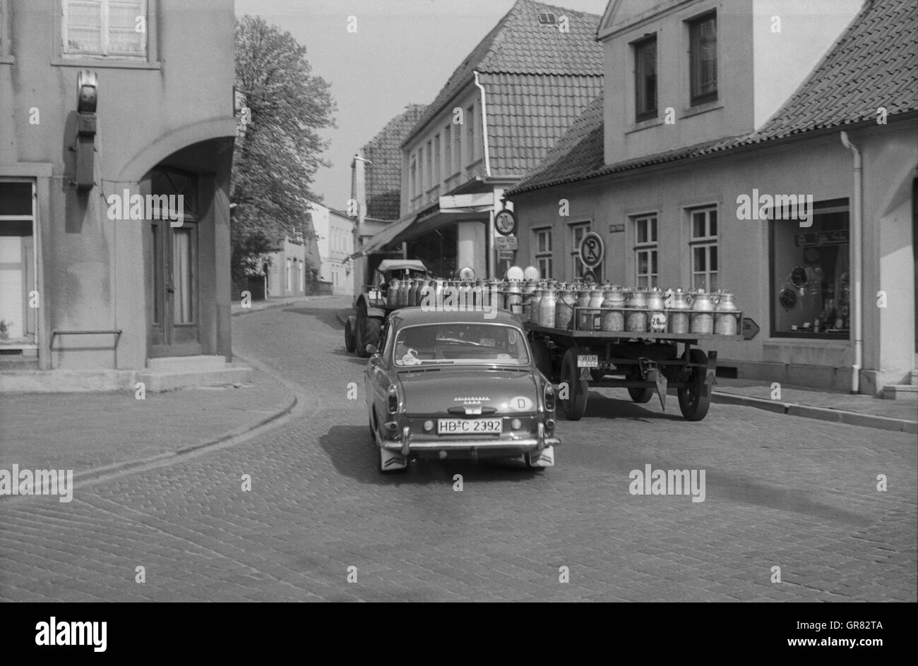 Camion de lait 1968 P.C. Banque D'Images