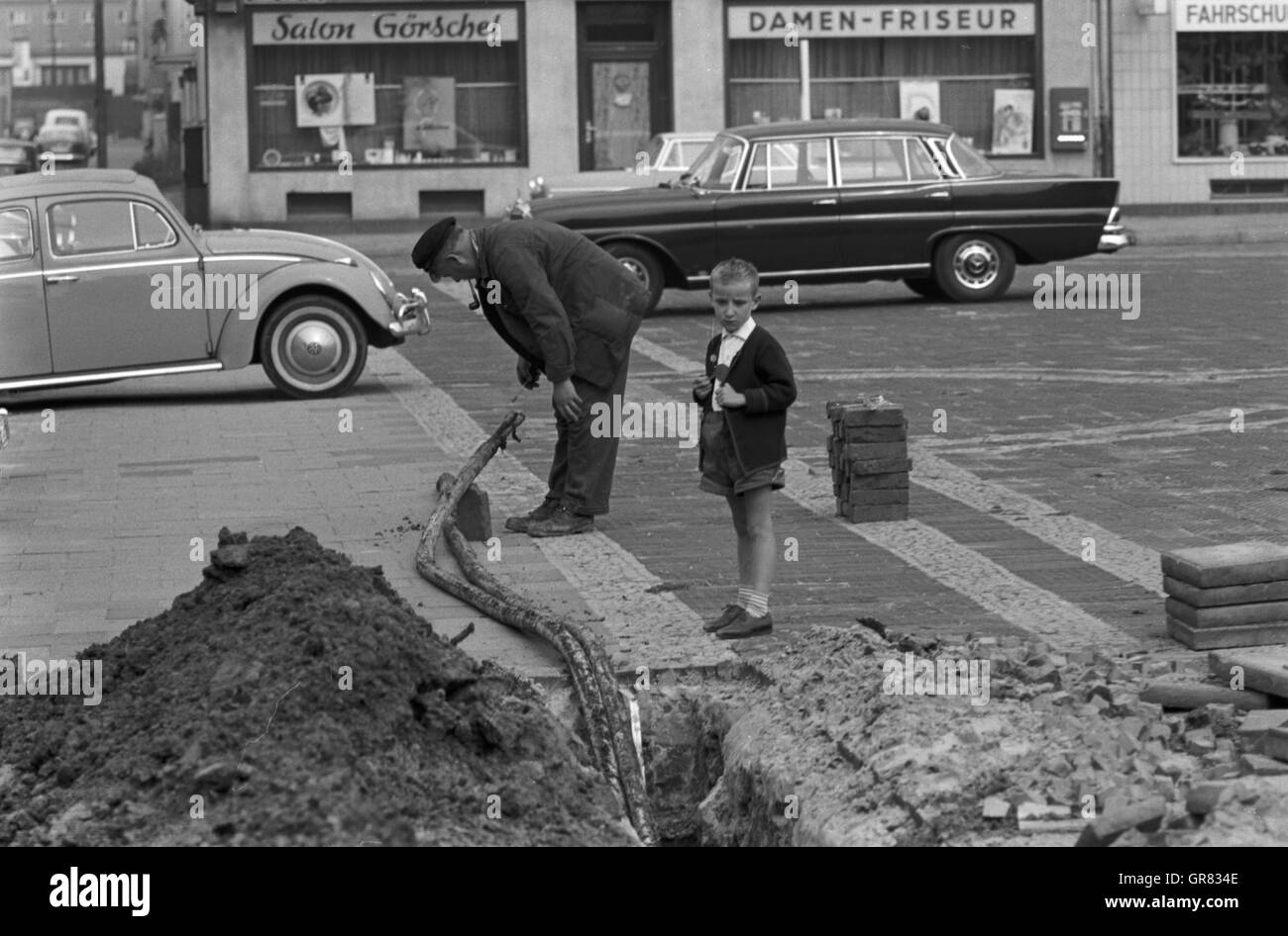 Les travaux de construction 1966 P.C. Banque D'Images