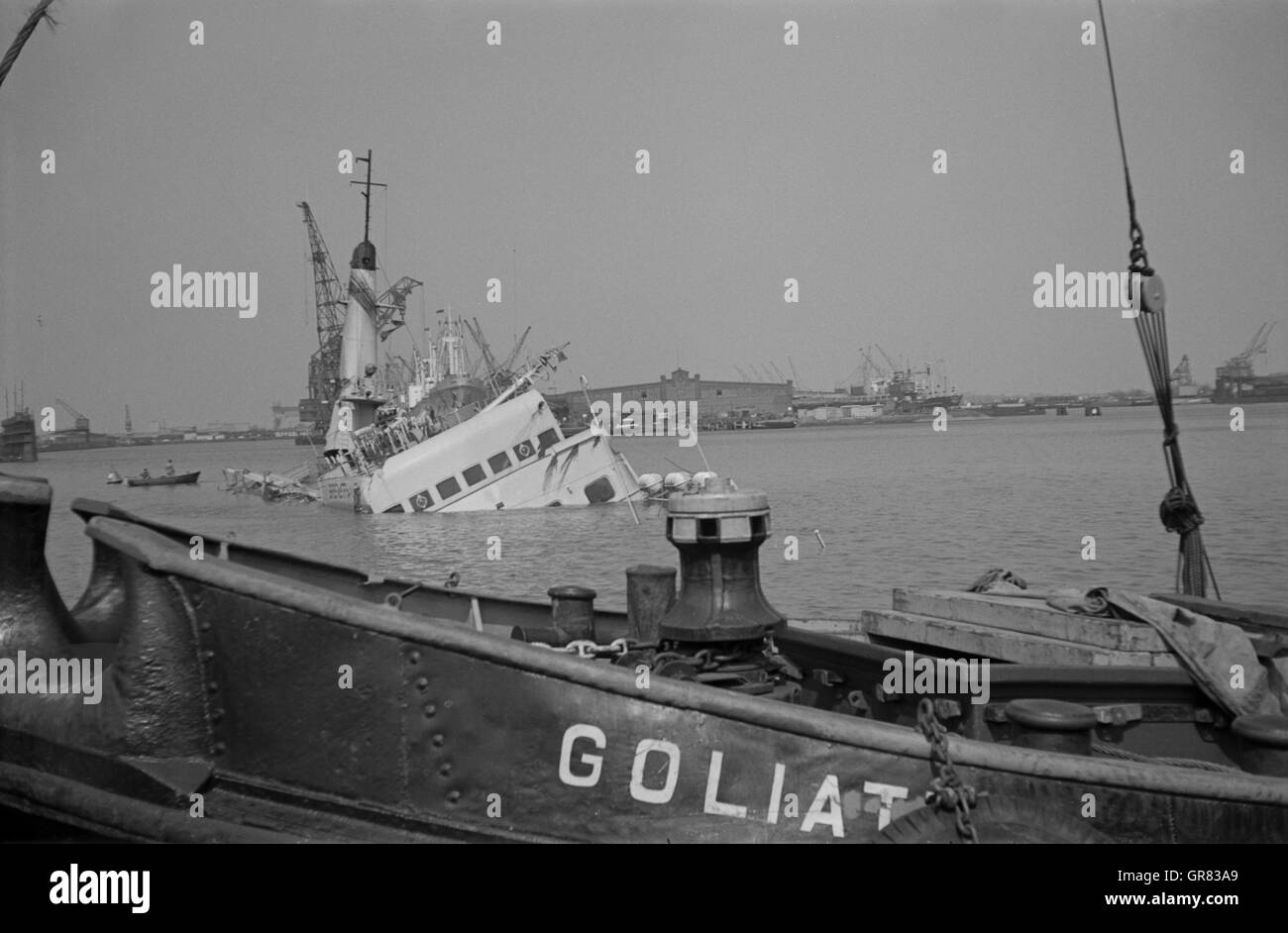 Naufrage Bremerhaven 1965 P.C. Banque D'Images