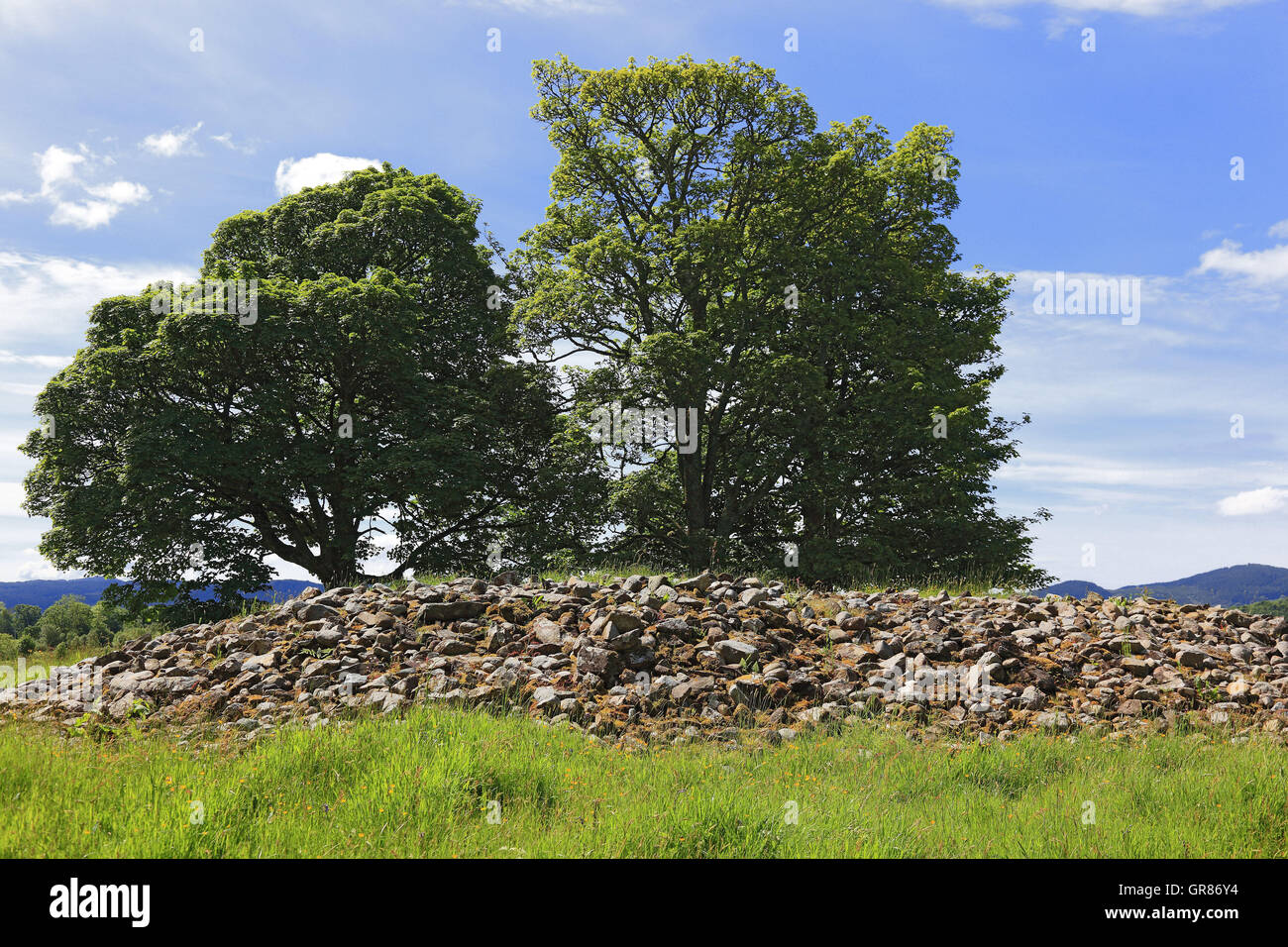 L'Écosse, Kilmartin Glen, Dunchraigaig, de l'âge de bronze Cairn, tumulus Banque D'Images