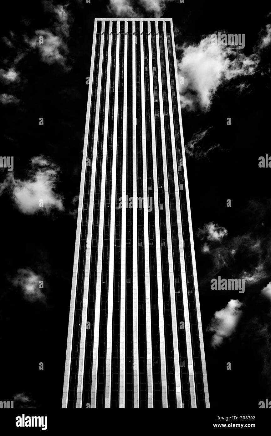 Noir et blanc gratte-ciel de Manhattan, New York City. Banque D'Images