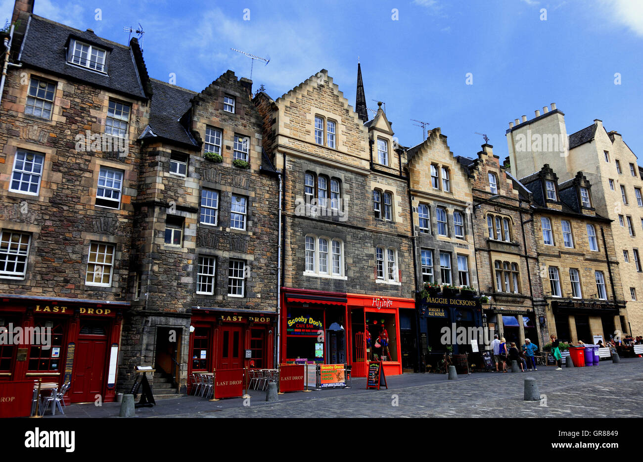 L'Écosse, Édimbourg, vieille ville, maisons du Grassmarket Banque D'Images