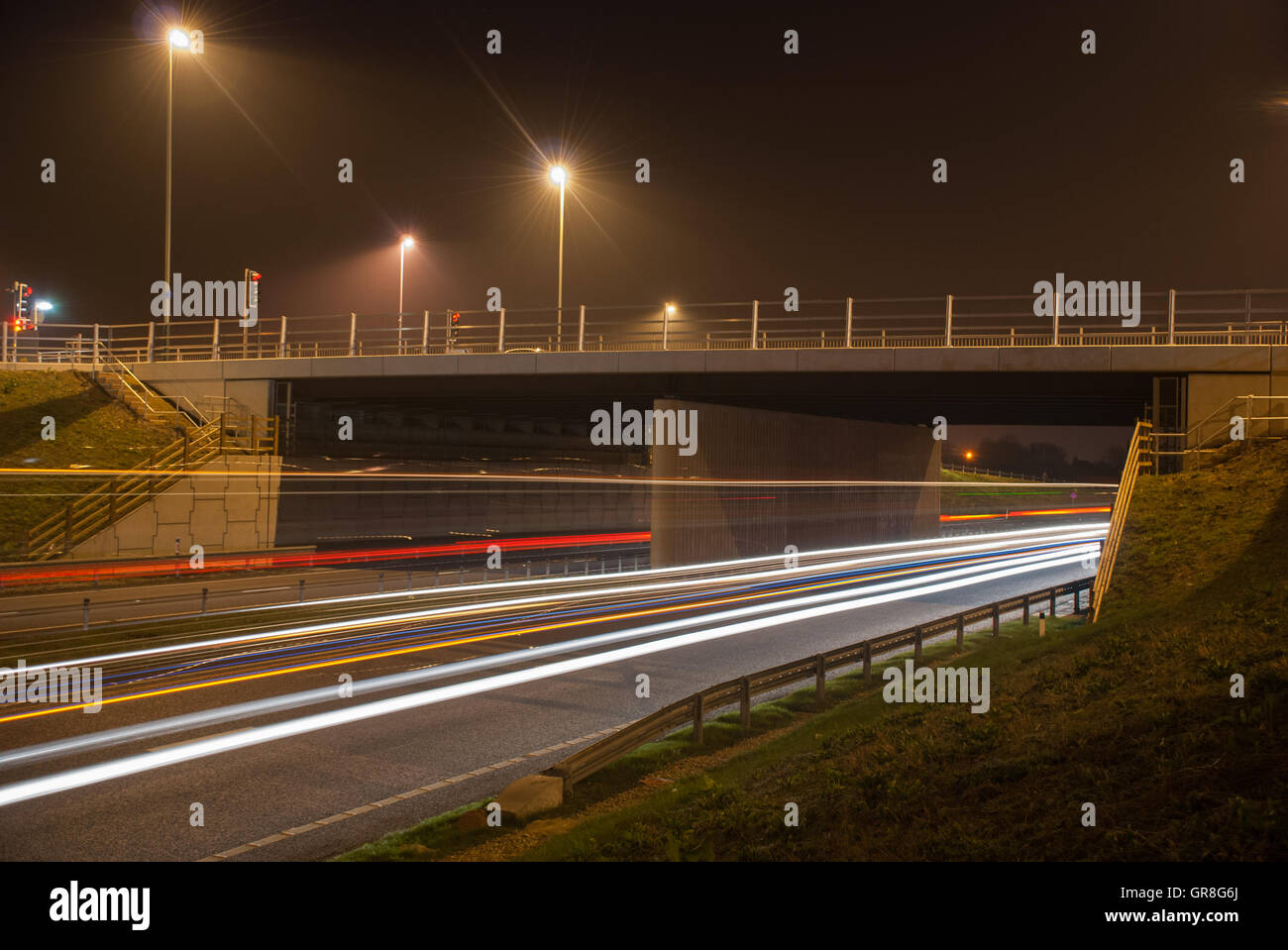 Traffic Light Trails Banque D'Images