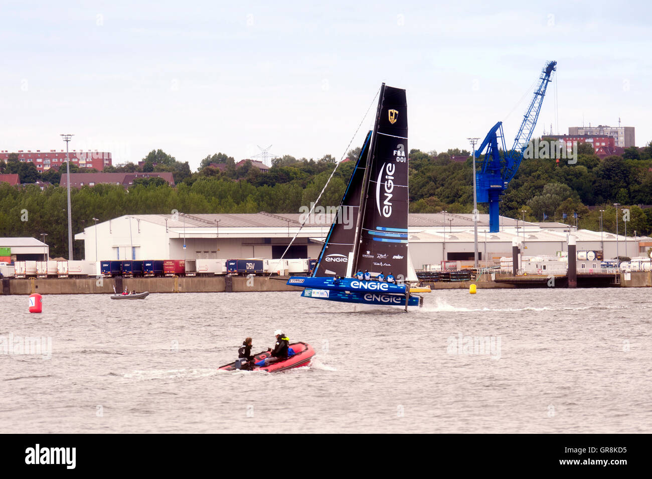 Gc32 Sailing Cup Kiel, Allemagne, le 31 juillet 2015. Gc32-Katamaran Alinghi gagne. Banque D'Images