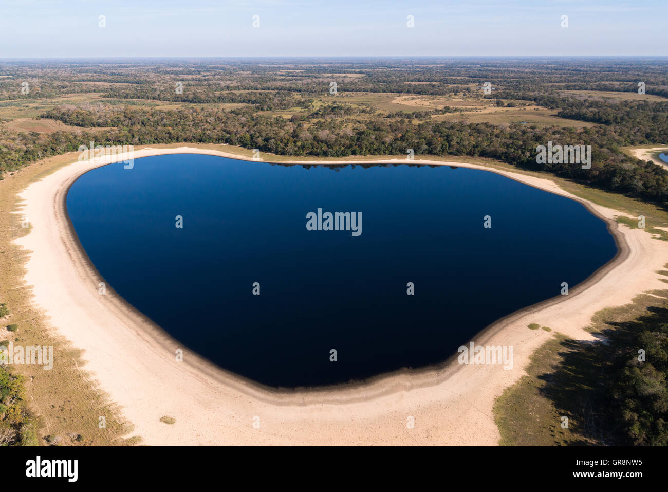 Un lac salé de l'eau bleu Sud Pantanal Banque D'Images