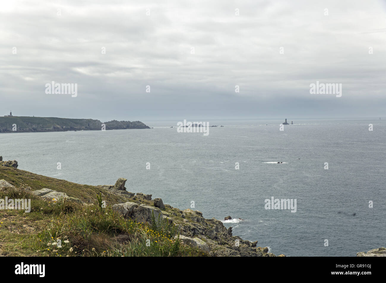 Vu Pointe Du Raz Pointe du Van, Finistère, Bretagne de Banque D'Images