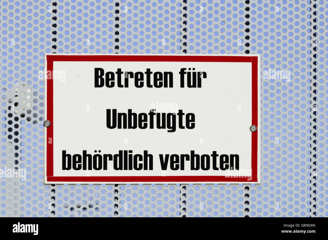 Interdit de signer, l'entrée d'opérations non autorisées Banque D'Images