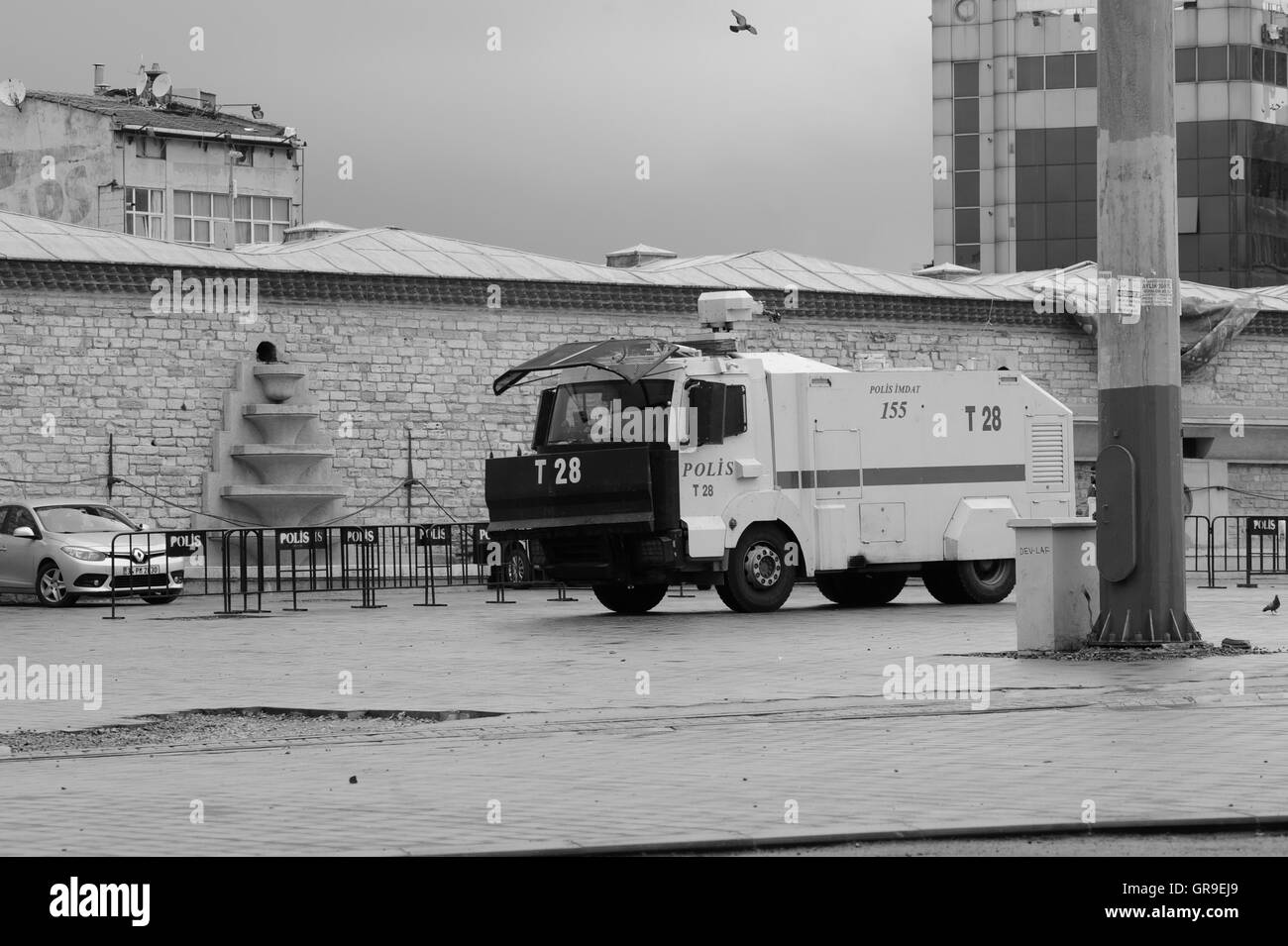 Scène de rue sur la place Taksim, à Istanbul, la police turque Banque D'Images