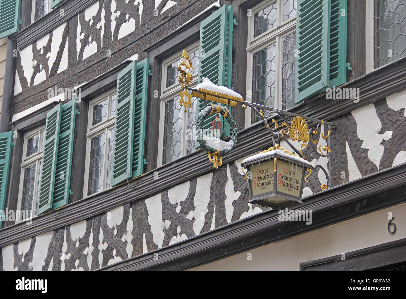 Gîte à Bamberg en hiver Banque D'Images