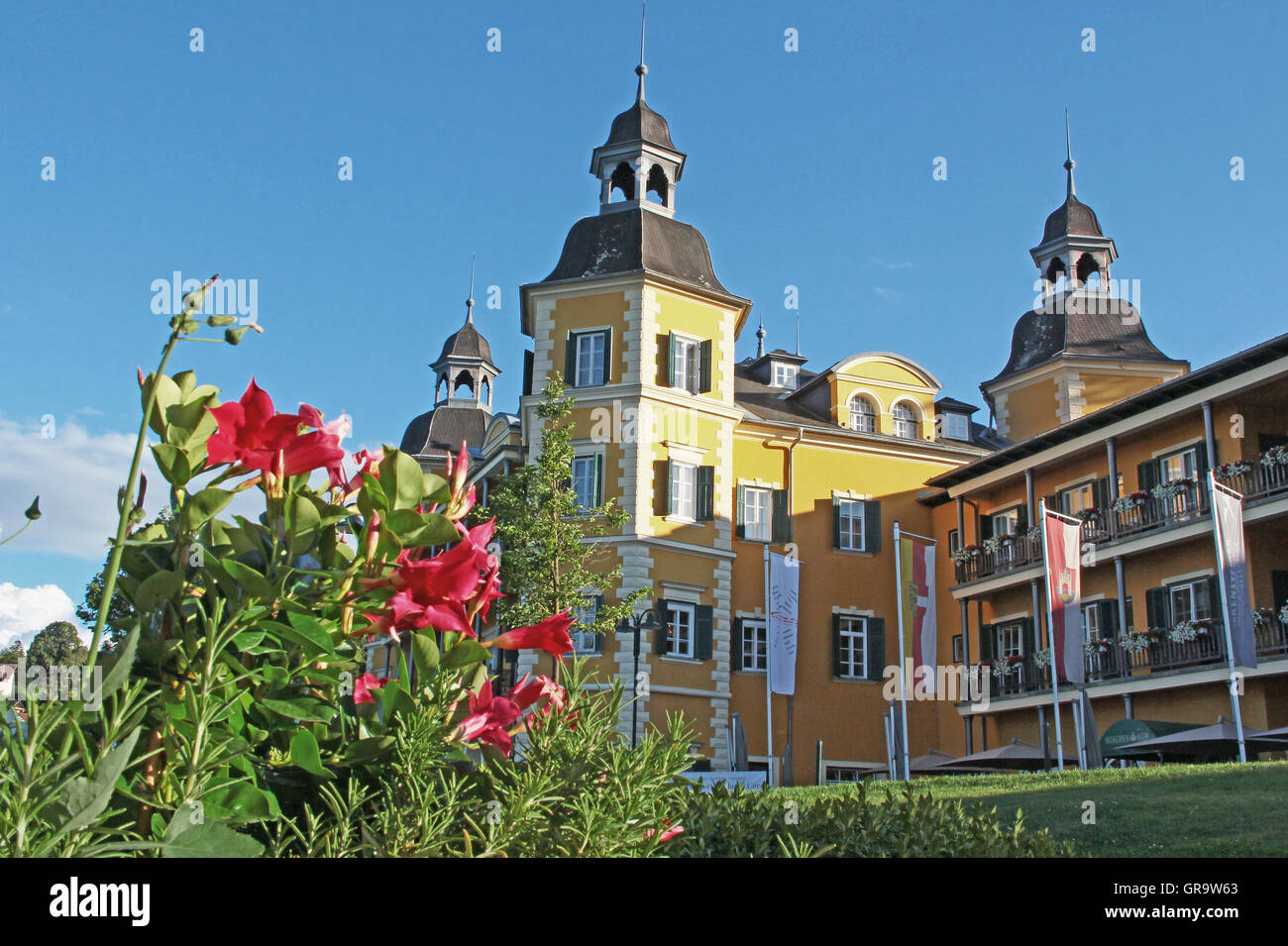 Castle-Hotel sur Velden Wörthersee en Carinthie Banque D'Images