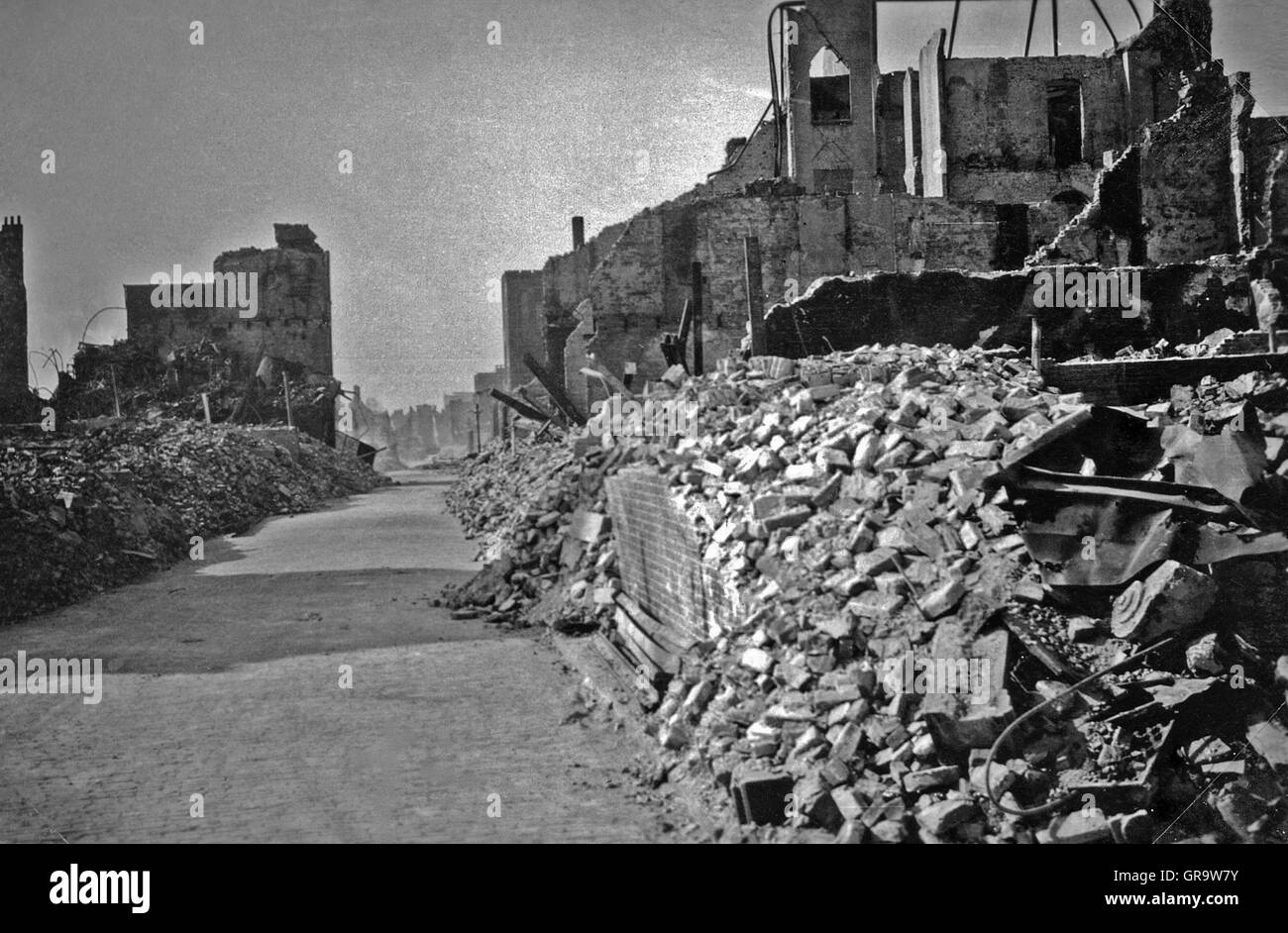 La destruction dans la Deuxième Guerre mondiale, en 1940 en Belgique Banque D'Images