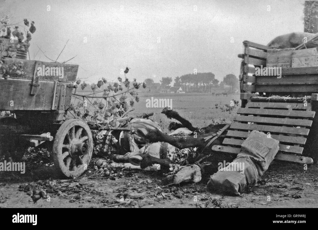 La mort et la destruction dans la Deuxième Guerre mondiale, en 1940 en Belgique Banque D'Images