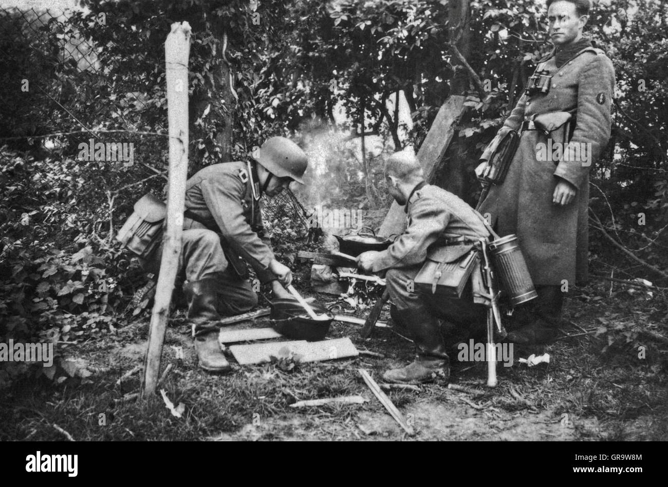 Soldats allemands dans la seconde guerre mondiale, en 1940 en Belgique Banque D'Images