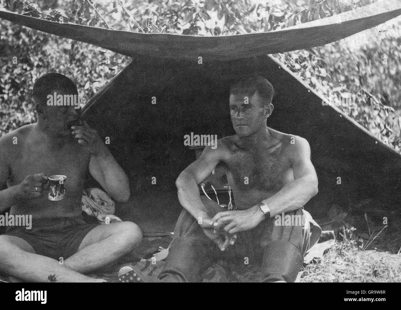 Soldats allemands en 1942 en Russie Banque D'Images