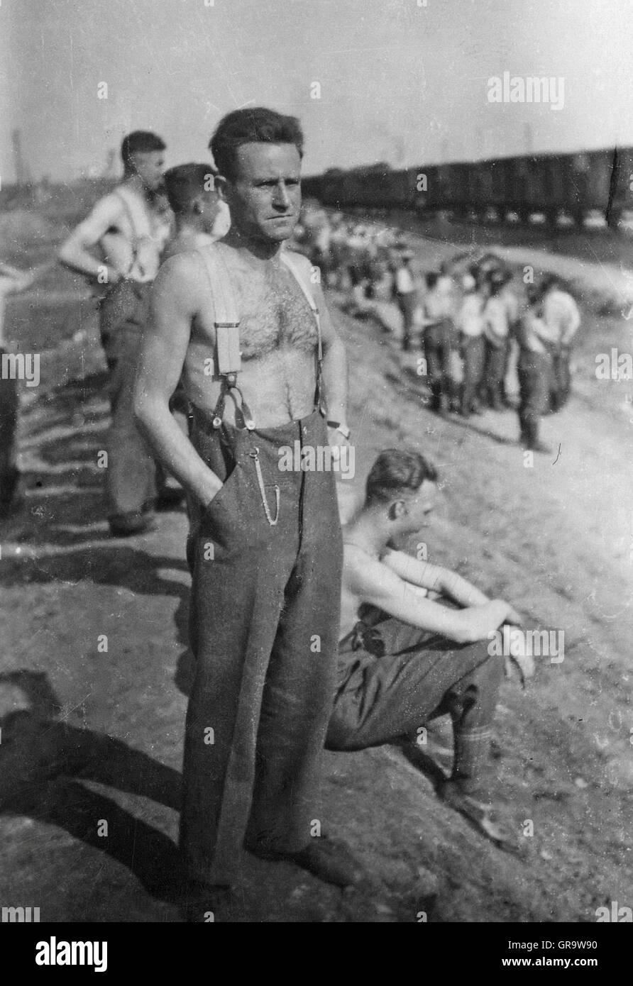 Soldat allemand en 1942 en Russie Banque D'Images