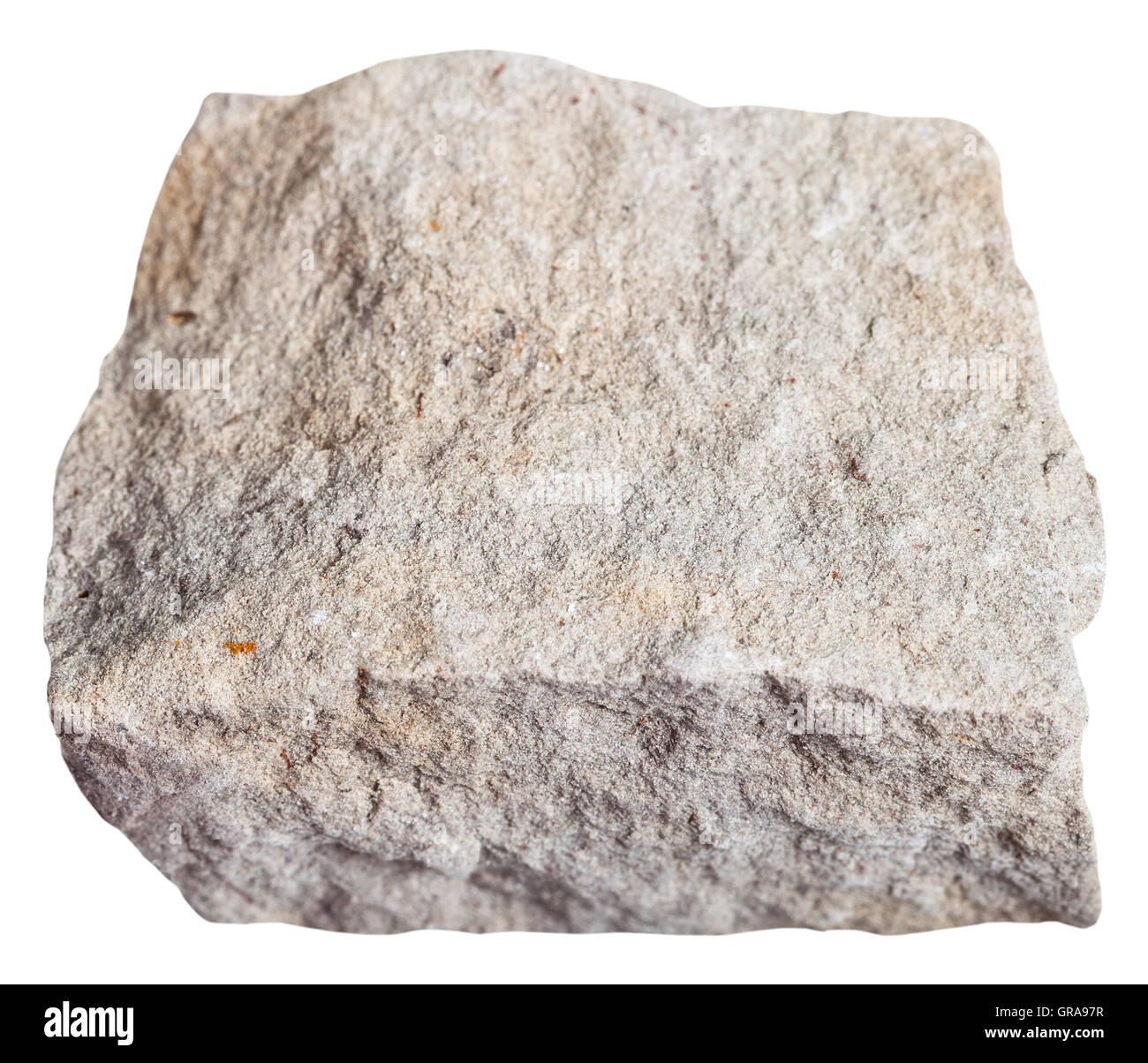 La prise de vue macro des spécimens de roches sédimentaires - Dolomite minéral isolé sur fond blanc Banque D'Images
