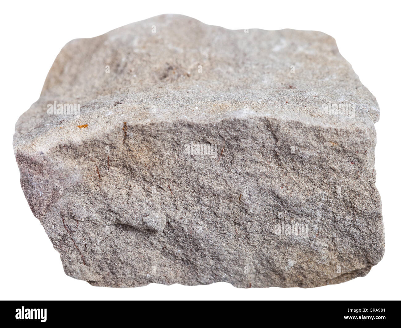 La prise de vue macro des spécimens de roches sédimentaires - Dolomite (dolomie) minéral isolé sur fond blanc Banque D'Images