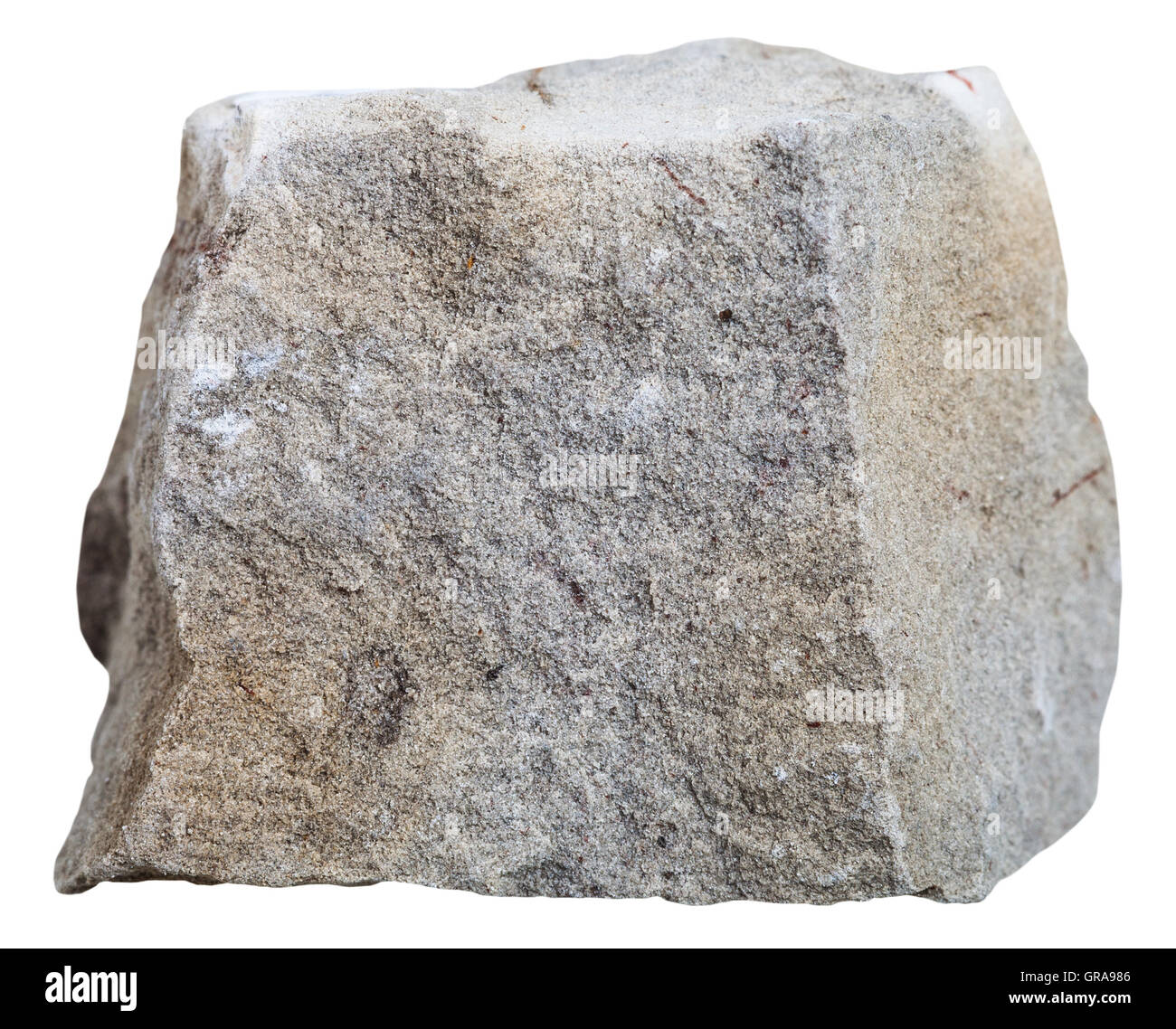 La prise de vue macro des spécimens de roches sédimentaires - pierre Dolomite isolé sur fond blanc Banque D'Images