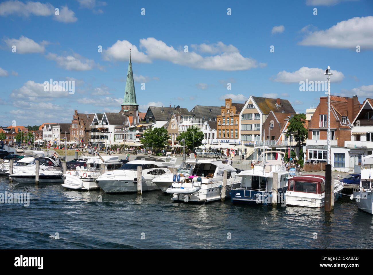 Cityscape View, Travemünde, ville hanséatique de Lübeck, Schleswig-Holstein, Allemagne, Europe Banque D'Images