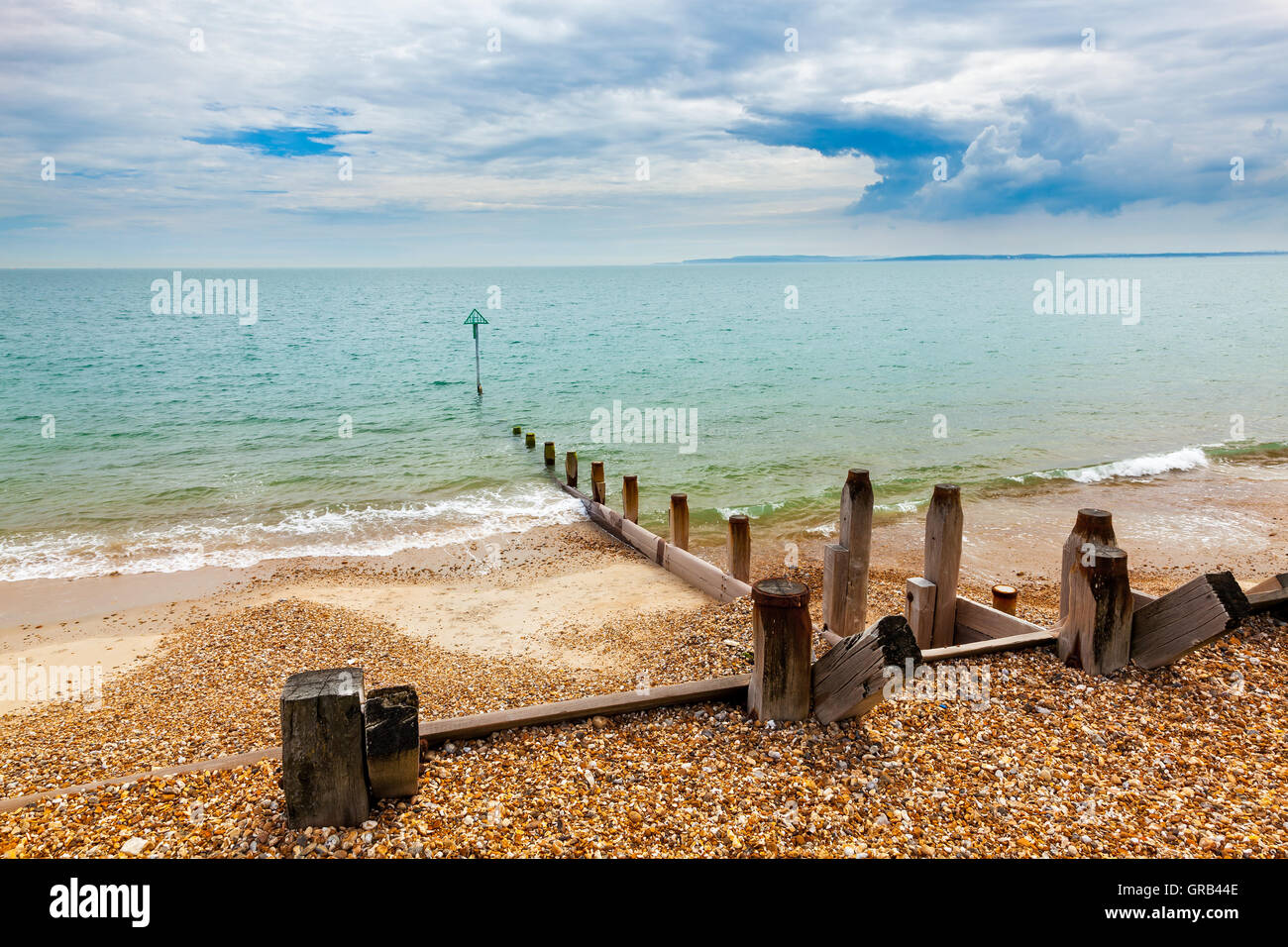 Plage de galets à Bound Lane, Hayling Island Hampshire Angleterre Angleterre Europe Banque D'Images