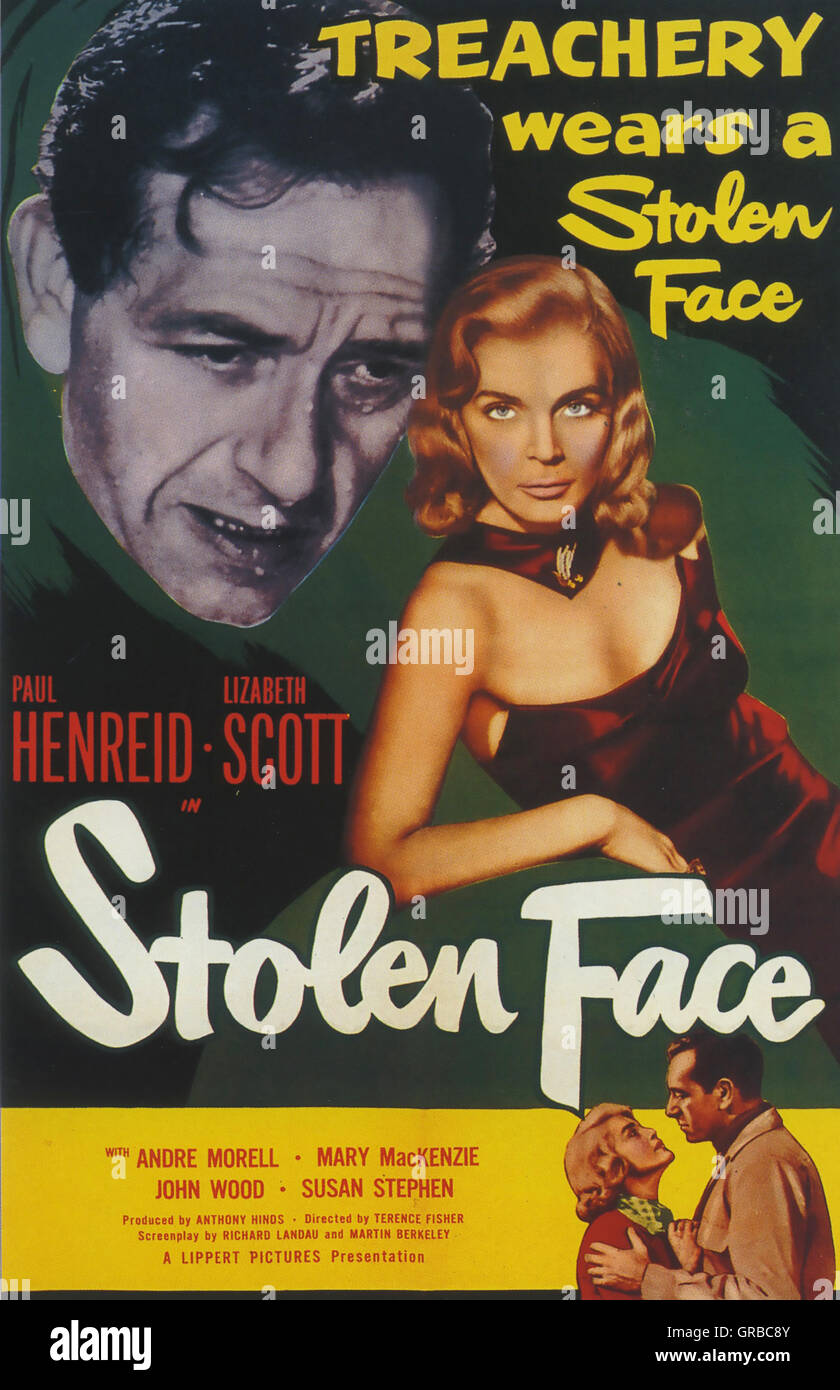 Visage volé 1952 Lippert Pictures film avec Lizabeth Scott et Paul Henreid Banque D'Images