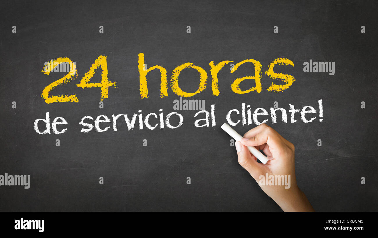 Service client 24h/24 Illustration de craie Banque D'Images